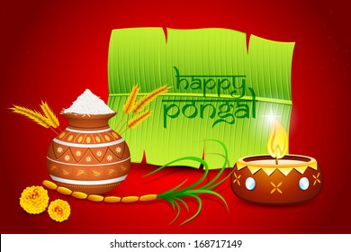 illustration of Happy Pongal greeting background