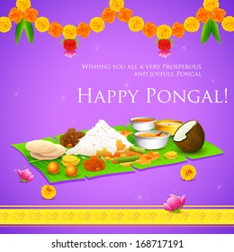 illustration of Happy Pongal greeting background