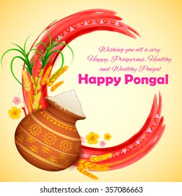 illustration of Happy Pongal greeting background