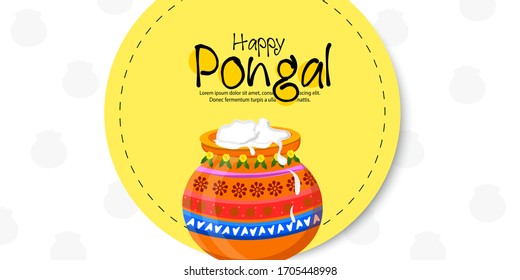 illustration of Happy Pongal greeting card background. Vector illustrations