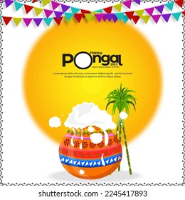 illustration of Happy Pongal greeting card template. can be used for advertisement, offer, banner, poster designs