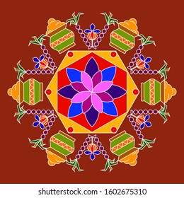 illustration of Happy Pongal Holiday Harvest Festival of Tamil Nadu South India greeting background