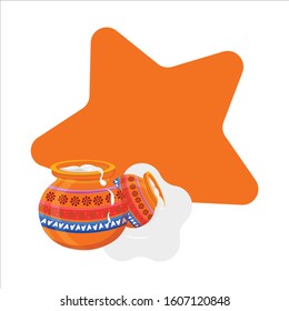 illustration of Happy Pongal Holiday Harvest Festival of Tamil Nadu South India greeting background - Vector Illustration