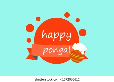 illustration of happy pongal holiday harvest festival of andhra pradesh telangana greeting abstract background with cartoon beautiful pongal pot with banner and sphere design vector.