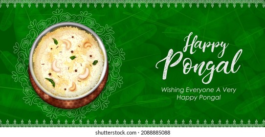 illustration of Happy Pongal Holiday Harvest Festival of Tamil Nadu South India greeting background