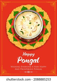 illustration of Happy Pongal Holiday Harvest Festival of Tamil Nadu South India greeting background