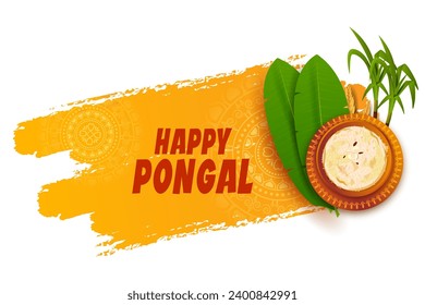 illustration of Happy Pongal Holiday Harvest Festival of Tamil Nadu South India greeting background