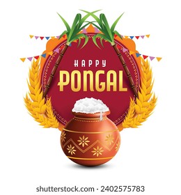 ilustración del Festival Happy Pongal Holiday Harvest de Tamil Nadu South India de fondo de bienvenida