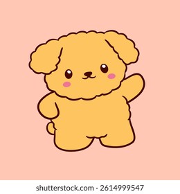 Illustration of a happy poodle Cute and adorable