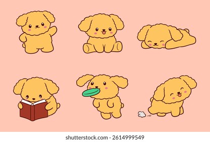 Illustration of a happy poodle Cute and adorable