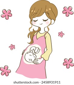 

Illustration of a happy pregnant woman