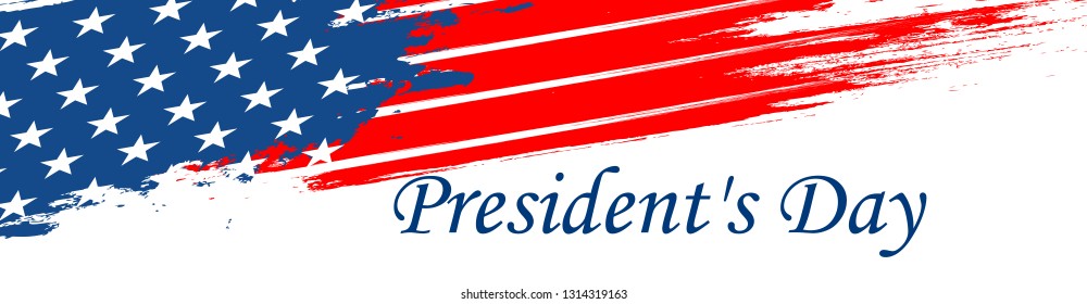 Illustration Of Happy Presidents Day Poster Or Banner Background With USA Flag.
