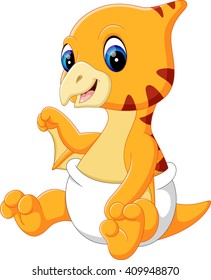 illustration of Happy pterodactyl cartoon