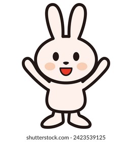 Illustration of a happy rabbit playing Banzai