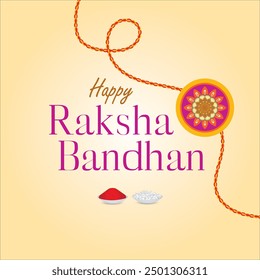 Illustration of Happy Raksha Bandhan. Celebration of Brother and Sister bonding festival.