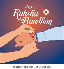 Ilustración de Happy Raksha Bandhan. Celebración del festival de unión de hermanos y hermanas.