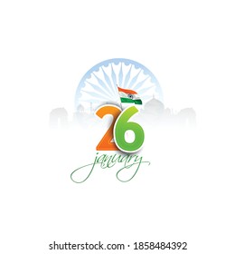 illustration of Happy Republic Day celebration 26 January