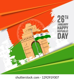 illustration of Happy Republic Day of India background - Vector