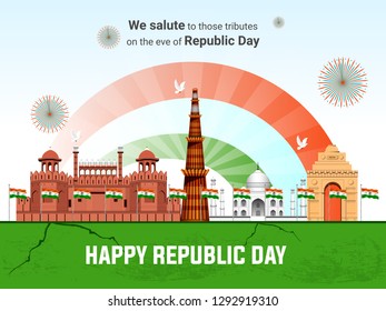 illustration of Happy Republic Day of India background - Vector