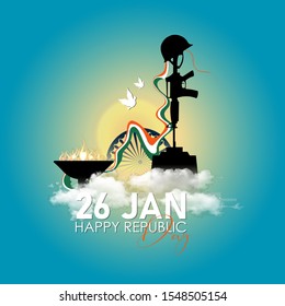 illustration of Happy Republic Day of India celebration.26 January