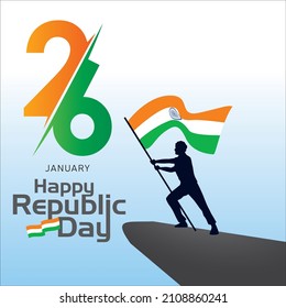 Illustration of Happy Republic Day of India celebration (26 January)