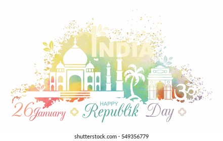 illustration of Happy Republic Day of India background