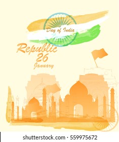 illustration of Happy Republic Day of India background