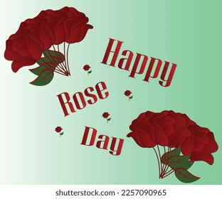 Illustration of 'Happy Rose Day'. Poster or banner theme. Vector illustration