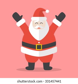 Illustration of Happy Santa Claus. Flat style design