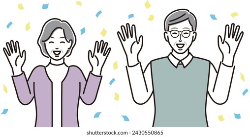 Illustration of a happy senior couple