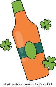 Illustration of Happy St. Patrick's Day. Isolated on White Background.