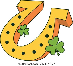 Illustration of Happy St. Patrick's Day. Isolated on White Background.