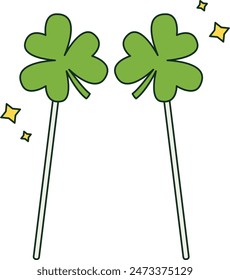 Illustration of Happy St. Patrick's Day. Isolated on White Background.