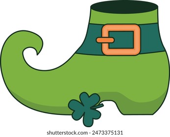 Illustration of Happy St. Patrick's Day. Isolated on White Background.
