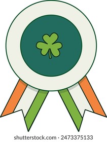 Illustration of Happy St. Patrick's Day. Isolated on White Background.