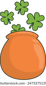 Illustration of Happy St. Patrick's Day. Isolated on White Background.