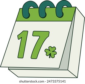 Illustration of Happy St. Patrick's Day. Isolated on White Background.