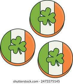 Illustration of Happy St. Patrick's Day. Isolated on White Background.