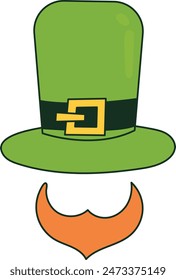 Illustration of Happy St. Patrick's Day. Isolated on White Background.