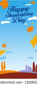 Illustration for happy thanksgiving day celebration with place for text.