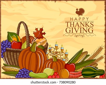 illustration of Happy Thanksgiving holiday celebration festival background