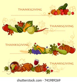 illustration of Happy Thanksgiving holiday festival background