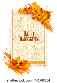 illustration of Happy Thanksgiving holiday festival background