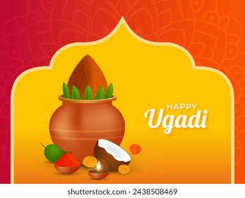 Ilustración de la feliz celebración del festival cultural indio ugadi