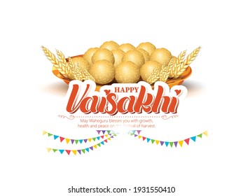 Illustration of Happy Vaisakhi  Baisakhi Punjabi festival celebration background