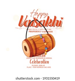 Illustration of Happy Vaisakhi  Baisakhi Punjabi festival celebration background