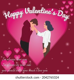 Illustration of happy valentine's day. Good for printing greeting cards, backgrounds, stickers, banners, wallpapers, using a happy Valentine's Day theme or anything else.