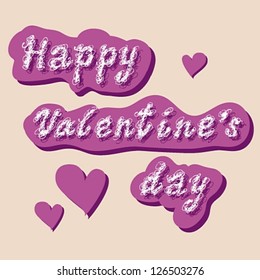 Illustration of happy Valentine's day greetings, cute font