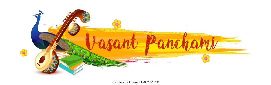 Illustration Of Happy Vasant Panchami Background.