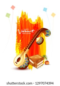 illustration of happy vasant panchami indian festival background. illustration of happy vasant panchami indian festival background.